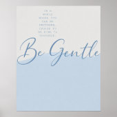 Sanfte blaue Selbstmitgefühl-Zitat – Minimalistisc Poster (Vorne)