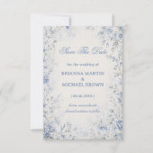 Sanfte Blaue Winterliche Blumeneleganz Save The Date (Vorderseite)