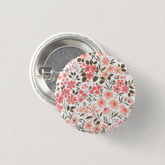 Sanfte Blumträume Button (Vorne & Hinten)
