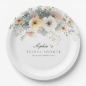 Sanfte Blüten Elegante Brautparty Pappteller (Vorderseite)