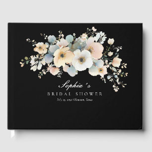 Sanfte Blüten Elegante Hochzeitsshower Schwarzes G Gästebuch