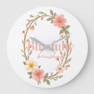 Sanfte Blüten Große Wanduhr