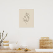 Sanfte Blüten Minimalistische Florale Badezimmer-W Poster (Küche)