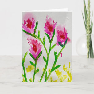 Sanfte Blüten – Zarte Florale Wasserfarben-Grußkar Karte