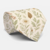 Sanfte Botanik der Wildblume Sage Neutral Krawatte (Gerollt)