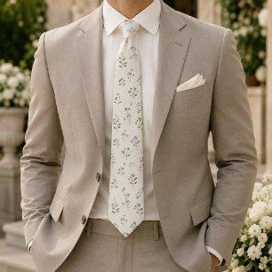 Sanfte Botanische Florale Elegante Minimalistische Krawatte