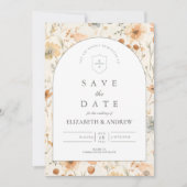 Sanfte Botanische Wiesenhochzeit Save The Date (Vorderseite)