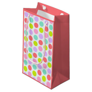 Sanfte bunte Tupfen auf Korallenrosa Elegant Kleine Geschenktüte