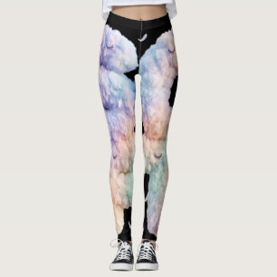 Sanfte Cloud-Pastell-Typografie Süße Ästhetik Kawa Leggings