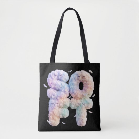 Sanfte Cloud Pastell-Typografie Süße Ästhetik Kawa Tasche (Vorderseite)