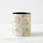 Sanfte Dschungel Frösche & Vögel Zweifarbige Tasse (Mittel)