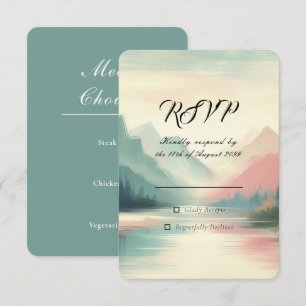 Sanfte Echos der Hochzeit der Berge RSVP Karte