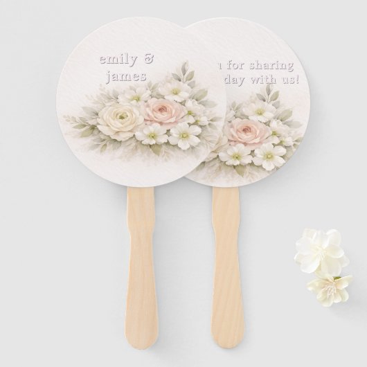 Sanfte editorische botanische Hochzeit Fächer (Vorne und Hinten)