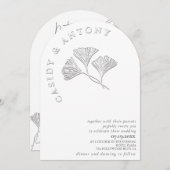 Sanfte, einfache Prägung Ginko alles in einem in Einladung (Vorne/Hinten)