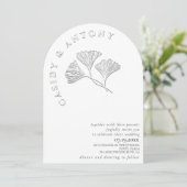 Sanfte, einfache Prägung Ginko alles in einem in Einladung (Stehend Vorderseite)