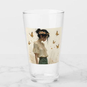 Sanfte Eleganz in einem Schmetterlingstanz Glas