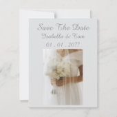 Sanfte Elfenbein-Hochzeit mit romantischer moderne Save The Date (Vorderseite)