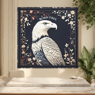 Sanfte Elfenbein-patriotischer Adler | Amerikanisc Leinwanddruck