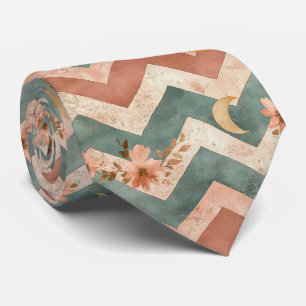 Sanfte, erdtonige Floral-Chevron mit Monden Krawatte