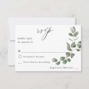 Sanfte Eukalyptus ohne Mahlzeit RSVP Karte