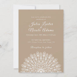 Sanfte Feder Trocken Pampas Gras Mandala Hochzeit Einladung