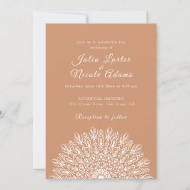 Sanfte Feder Trocken Pampas Gras Mandala Hochzeit Einladung