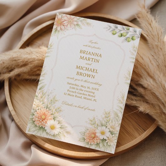 Sanfte florale elegante Gärten Einladung