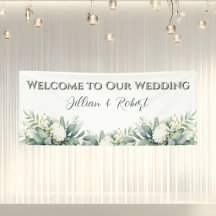 Sanfte Florale Grün Begrüßung Hochzeit