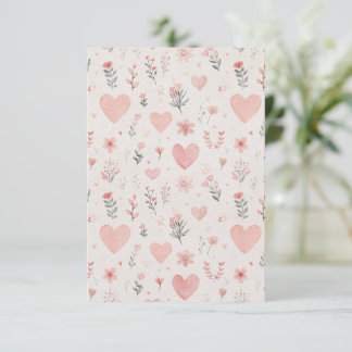 Sanfte florale Herz-Einladung in neutralen Pink-Tö Einladung