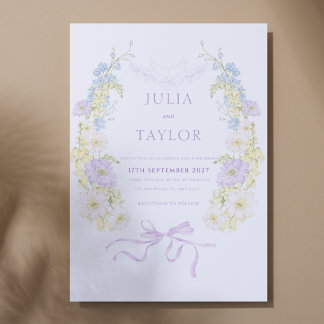 Sanfte florale Hochzeitseinladung – Elegante Farbe Einladung