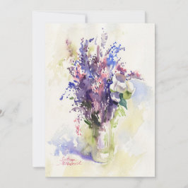 Sanfte florale Komposition – handgemalt Einladung
