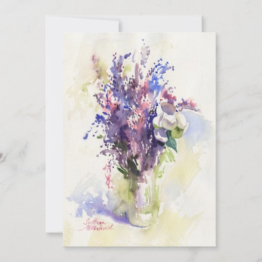 Sanfte florale Komposition – handgemalt Einladung (Vorderseite)