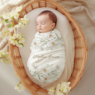 Sanfte Gänseblümchen-Blüten Florale Neue Babyparty Fleecedecke