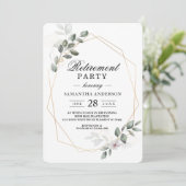 Sanfte Greenery Watercolor Leaf Rahmen & Blume Einladung (Stehend Vorderseite)