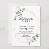 Sanfte Greenery Watercolor Leaf Rahmen & Blume Einladung (Vorderseite)