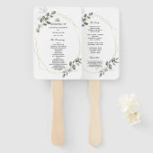 Sanfte Greenery Watercolor Leaf Rahmen & Blume Fächer (Vorne und Hinten)