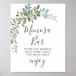 Sanfte grüne Eukalyptus-Aquarell-Rustical-Hochzeit Poster
