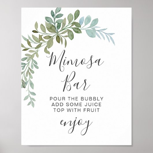 Sanfte grüne Eukalyptus-Aquarell-Rustical-Hochzeit Poster (Vorne)