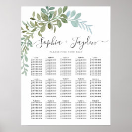 Sanfte grüne Eukalyptus-Aquarell-Rustical-Hochzeit Poster