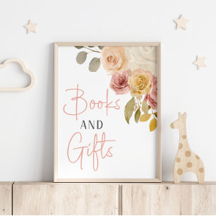 Sanfte Herbst-Frühlings-Blumen-Baby-Party-Bücher-G Poster