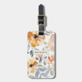 Sanfte Herbstblumen Personalisiert Gepäckanhänger (Vorderseite vertikal)