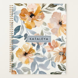 Sanfte Herbstblumen Personalisiert Planer