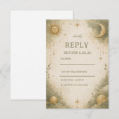 Sanfte himmlische Botanik RSVP Karte (Vorne/Hinten)