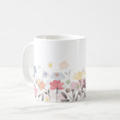 Sanfte hübsche Aquarell-Kunst-Blumen Kaffeetasse (Vorderseite Links)