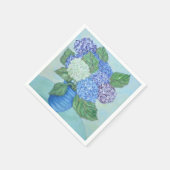 Sanfte Hydrangeas in einer Vase Napkins Serviette (Ecke)