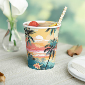 Sanfte Insel-Horizont Pappbecher