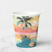 Sanfte Insel-Horizont Pappbecher (Rückseite)