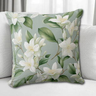 Sanfte Jasmin-Blüten-Eleganz-Akzente Kissen