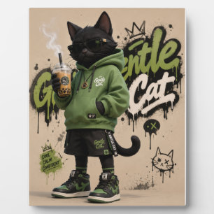 Sanfte Katze, Urban Streetwear Schwarze Katze Mask Fotoplatte