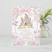 Sanfte Kokette Schmetterlinge Royal sieben Geburst Einladung (Stehend Vorderseite)